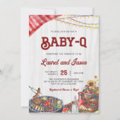 BabyQ BBQ achtertuin koppels Coed rustiek Baby sho Kaart (Voorkant)