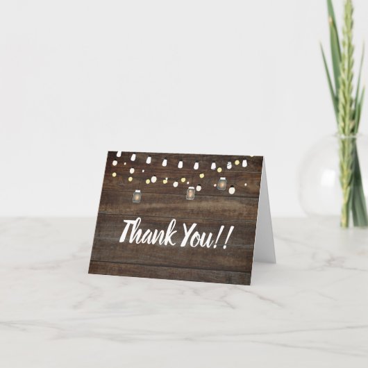 BabyQ BBQ Baby shower Bedankt Card Rustic (Voorkant)
