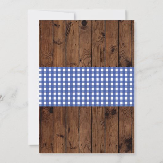 BaByQ BBQ Baby shower Blauwe Zonnebloem Uitnodigen Kaart (Achterkant)