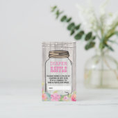 BaByQ BBQ Baby shower Jar Pink Diaper Raffle Informatiekaartje (Staand voorkant)