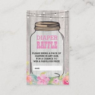 BaByQ BBQ Baby shower Jar Pink Diaper Raffle Informatiekaartje