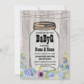 BaByQ BBQ Baby shower Jar StringLights Uitnodiging (Voorkant)