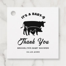 BabyQ BBQ Baby shower Koe Varken Kip Zwart Wit