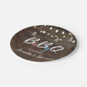 BabyQ BBQ Baby shower Papieren Borden Hout Papieren Bordje (Gekanteld)