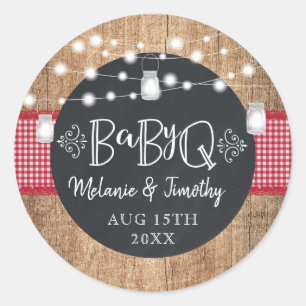 BabyQ BBQ Baby shower Ronde Sticker