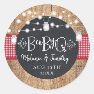 BabyQ BBQ Baby shower Ronde Sticker