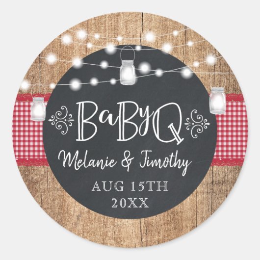 BabyQ BBQ Baby shower Ronde Sticker (Voorkant)
