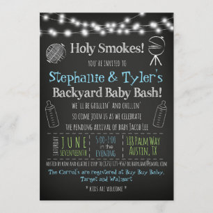 BaByQ BBQ Baby shower Uitnodiging en Boek Kaart