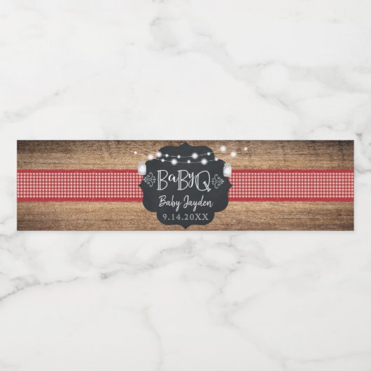 BabyQ BBQ Baby shower Waterlabels Waterfles Etiket (Enkel label)