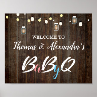 BabyQ BBQ Baby shower Welkomstgebaren Poster