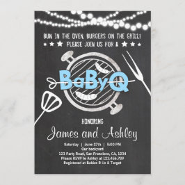 BabyQ BBQ Couples Shower Coed Baby shower Blue Kaart
