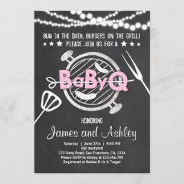 BabyQ BBQ Couples Shower Coed Baby shower Pink Kaart