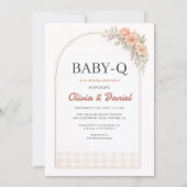 BabyQ BBQ Gingham Baby Shower Kaart (Voorkant)
