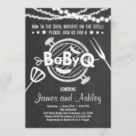 BabyQ BBQ Koppels Douche Coed Baby shower Wit Kaart