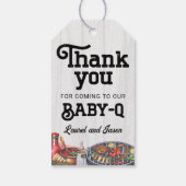 BabyQ BBQ Rustiek Baby shower Dank u Favor Cadeaulabel (Achterkant)