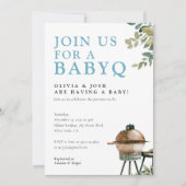 BabyQ Boy Baby shower BBQ Uitnodiging (Voorkant)
