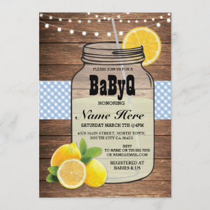 BaByQ Gender onthullen Baby shower Blue Check Invi Kaart