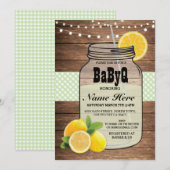 BaByQ Gender onthullen Baby shower Green Check Inv Kaart (Voorkant / Achterkant)