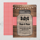 BaByQ Gender onthullen Baby shower Rode Check Invi Kaart (Voorkant / Achterkant)