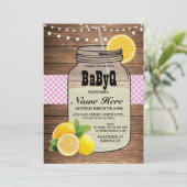 BaByQ Gender onthullen Baby shower Roze Check Invi Kaart (Staand voorkant)