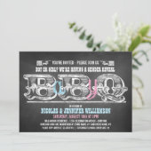 Babyq Gender onthullen Barbeque Invitaties Kaart (Staand voorkant)