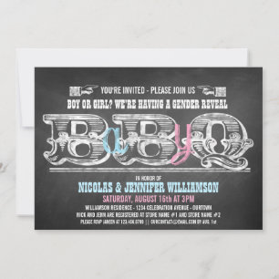 Babyq Gender onthullen Barbeque Invitaties Kaart