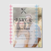 BabyQ Geslacht Reveal Gingham BBQ Vellum Uitnodigingen (Offset (Koppel))