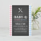 BabyQ Geslacht Reveal Gingham BBQ Zwart Kaart (Staand voorkant)