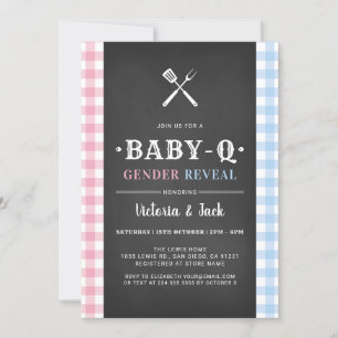 BabyQ Geslacht Reveal Gingham BBQ Zwart Kaart