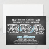 Babyq (jongen) Baby shower Barbeque Kaart (Voorkant / Achterkant)