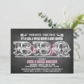 Babyq (meisje) Baby shower Barbeque Invitaties Kaart (Staand voorkant)