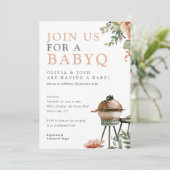 BabyQ Meisje Baby shower BBQ Kaart (Staand voorkant)