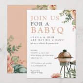 BabyQ Meisje Baby shower BBQ Kaart (Voorkant / Achterkant)