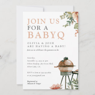 BabyQ Meisje Baby shower BBQ Kaart