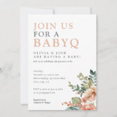 BabyQ Meisje Baby shower BBQ Kaart (Voorkant)