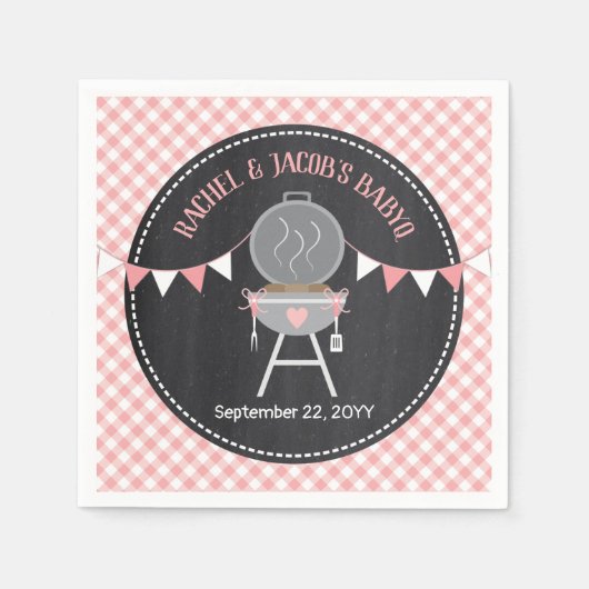 BABYQ Roze Bun in de Oven Baby Girl Shower Servet (Voorkant)