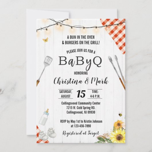BabyQ Shower Invitaties Genderneutraal Kaart (Voorkant)