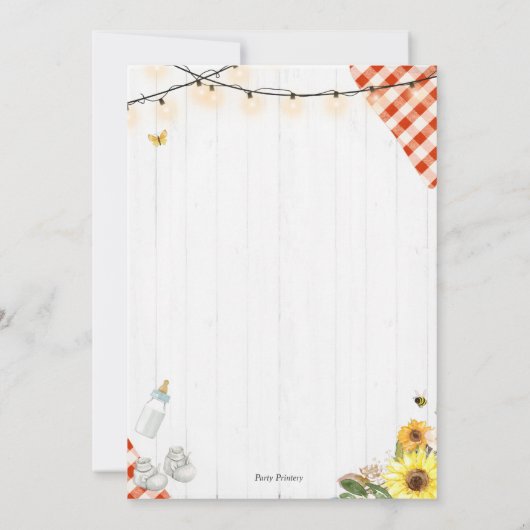 BabyQ Shower Invitaties Genderneutraal Kaart (Achterkant)