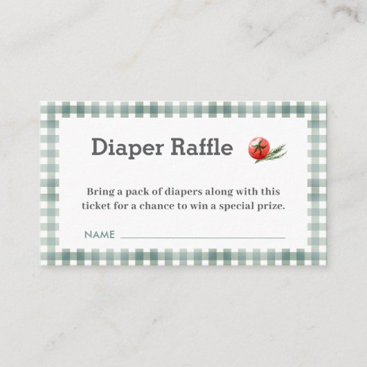 Babyque BBQ Baby shower Luier Raffle Informatiekaartje (Voorkant)