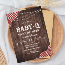 BabyQue Picnic BBQ Couple's Baby shower Invitation