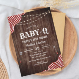 BabyQue Picnic BBQ Couple's Baby shower Invitation Kaart
