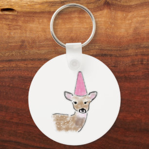 Babyreeh Roze Feesthoed Potloodtekening Sleutelhanger