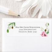 Babyroze en roze papavers etiket (Insitu)