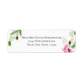 Babyroze en roze papavers etiket (Voorkant)