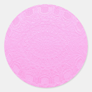 BabyRoze Zijdeglans Zilver Folie Geprägd Ronde Sticker