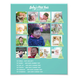 BABYS 1 JAAR FOTO COLLAGE 8x12 $5 of minder! Foto Afdruk