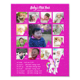 BABYS 1 JAAR FOTO COLLAGE 8x12 $5 of minder! Foto Afdruk