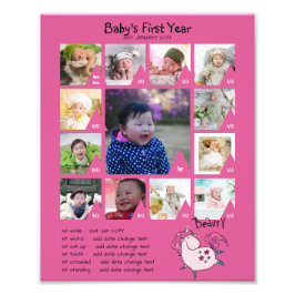 BABYS 1 JAAR FOTO COLLAGE 8x12 $5 of minder! Foto Afdruk