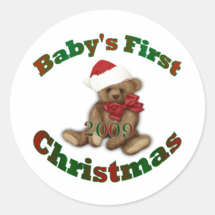 Babys 1 Kerstmis Ronde Sticker