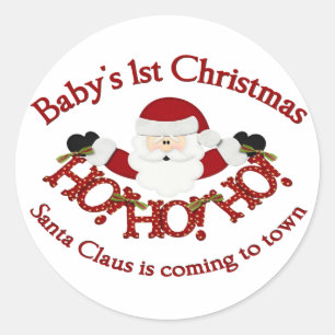 Babys 1 Kerstmis Ronde Sticker